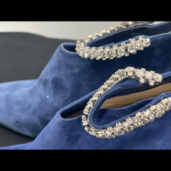 Authentic Jimmy Choo Women's Pop Blue Suede Leather Blaize 100 Boots Shoes ~38.5 - Picture 10 of 16